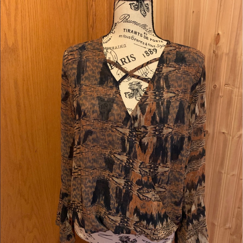 Blue and brown unique design shirt